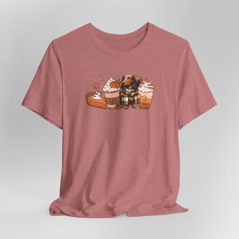Longhaired Dachshund Fall Tee - Dachshund T- Shirt for Women